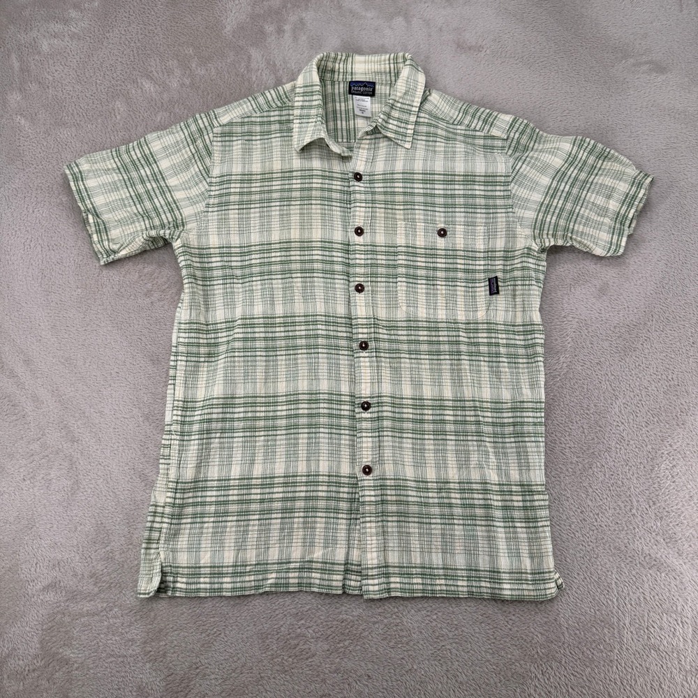 Patagonia Mens Organic Cotton Plaid Short Sleeve Button Up Shirt Medium Preowned